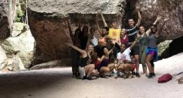 Students posing in Brazil