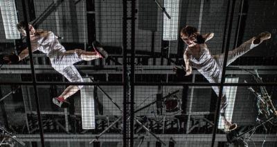 Dancers perform under David Covey's lighting system.